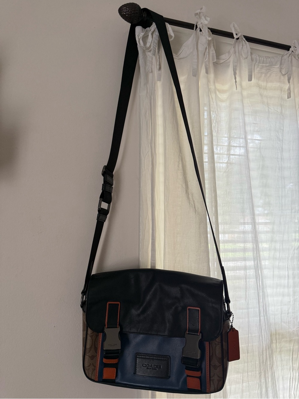 Coach Men's Messenger Bag in Black, Navy & Brown